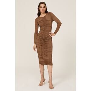MINKPINK Willow Ruched Jersey Dress - Size Medium